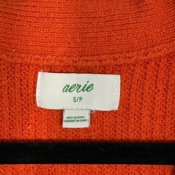 Aerie Oversized Cardigan‎ Sweater Womens Small Orange Academia Boyfriend Fall - Picture 4 of 12